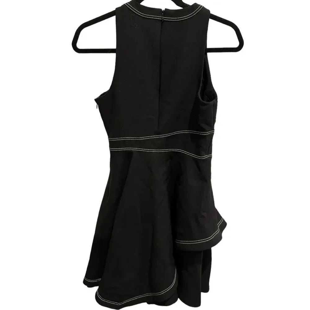 Cinq a Sept Black Lyla Fit and Flare Handkerchief Dress Sz 6 - Picture 4 of 8